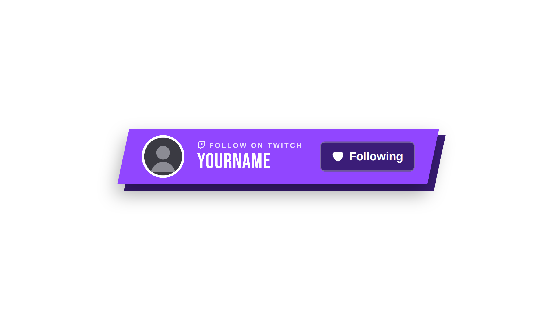 Free Twitch Follow Tag animation, green screen and transparent download